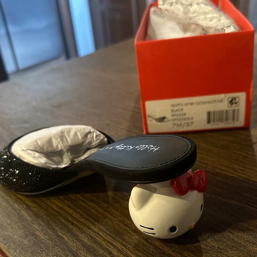 Hello Kitty Black Sandals with Red Accent